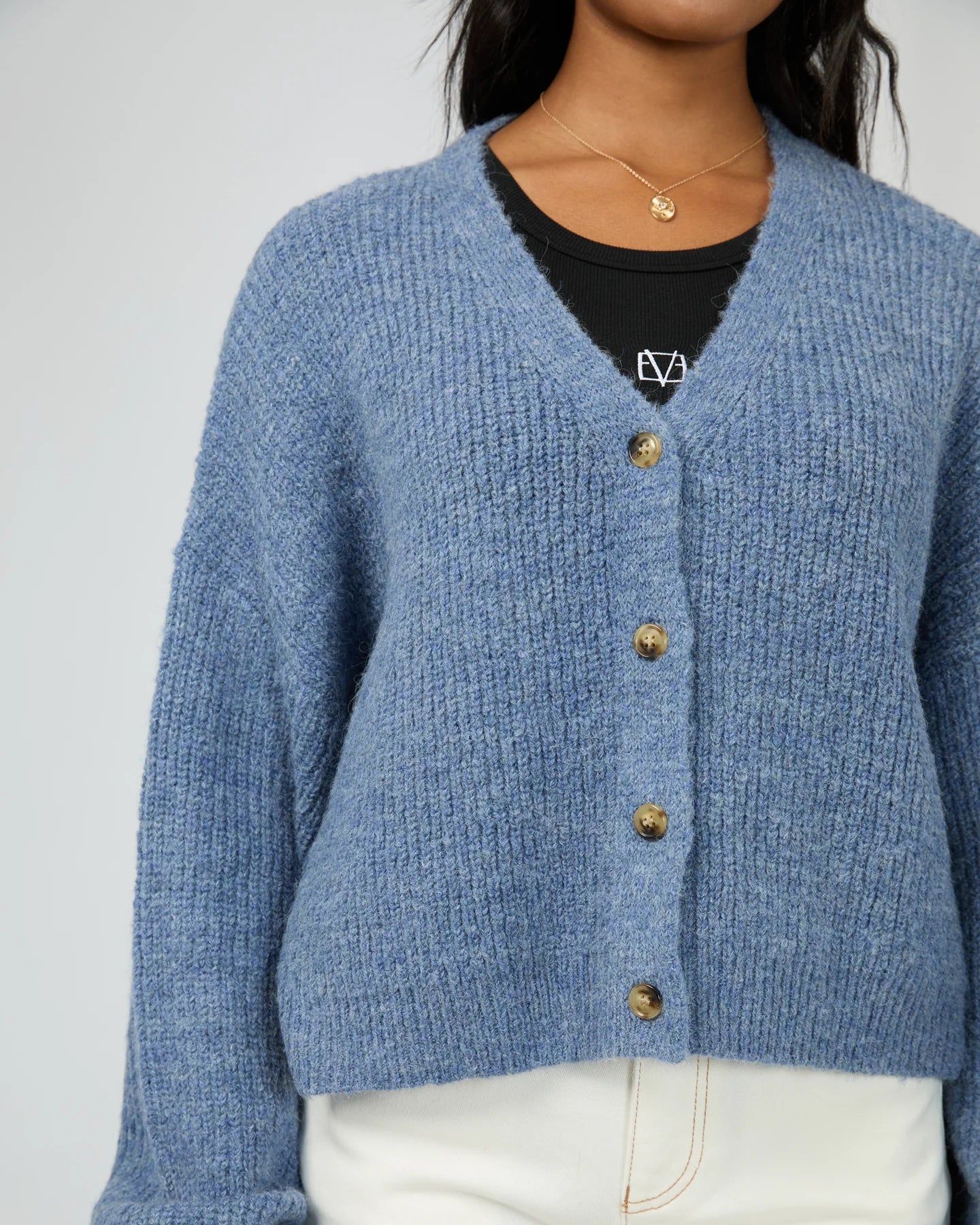 ALL ABOUT EVE SELENA KNIT CARDI BLUE
