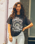 ALL ABOUT EVE-  Sun Valley Oversized Tee.  Washed Black