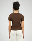 ALL ABOUT EVE-  Clover Baby Tee.  Brown