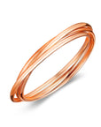 Trinity Interlocking Bangles Rose Gold Plated Brida|3-1070-A