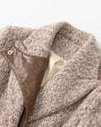 PRODUCT SEEKER - Women's Long Winter Coat with Wool & Pu Leather