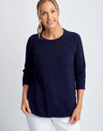 GOONDIWINDI COTTON - Cotton 3/4 Sleeve Raglan Jumper Navy
