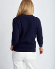 GOONDIWINDI COTTON -3/4 Sleeve Collared Knit.  Navy