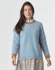 GOONDIWINDI - Drover Brushed Merino Jumper - Harebell Blue/Acorn
