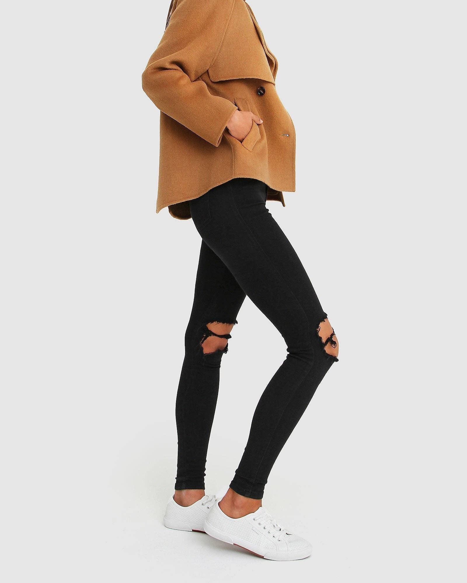 BELLE AND BLOOM I'm Yours Wool Blend Peacoat