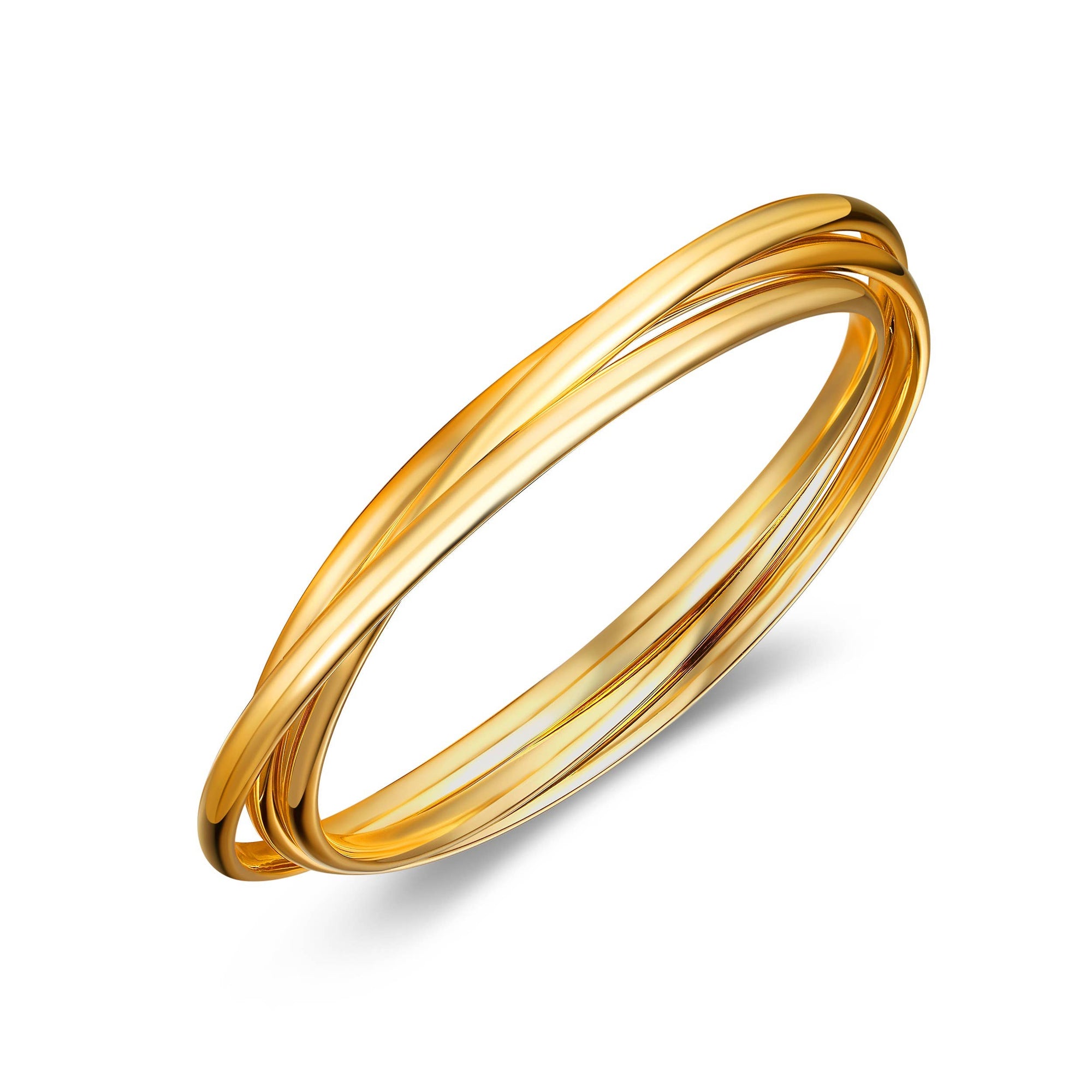Trinity Interlocking Bangles Gold Plated Bridal