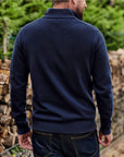 ANSETT - LambsWool/Nylon 1/2 Zip Mock - Bluestone