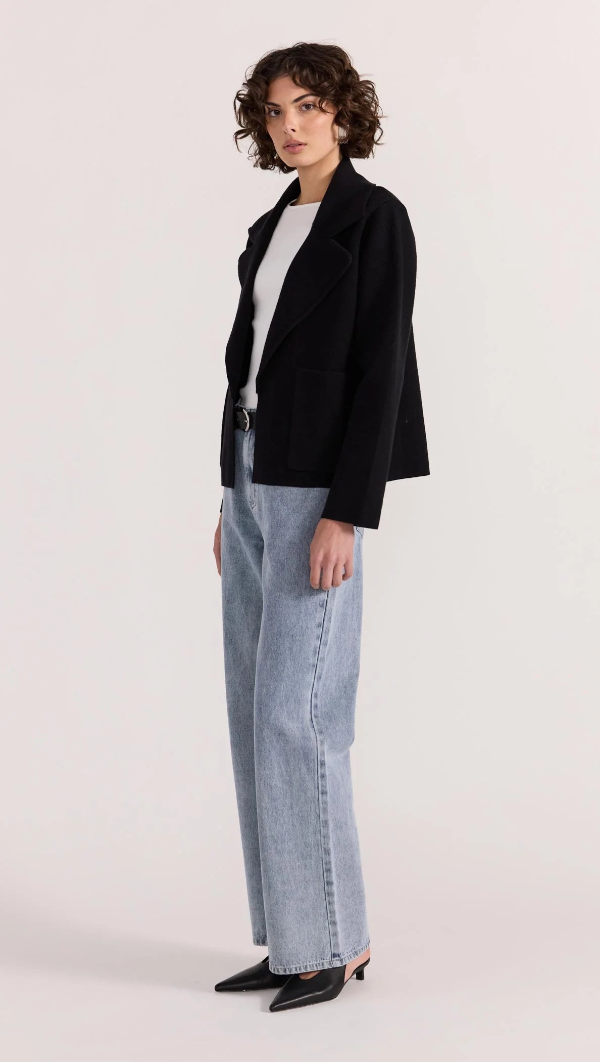 STAPLE THE LABEL- AIDEN CROP COATIGAN BLACK UT250880