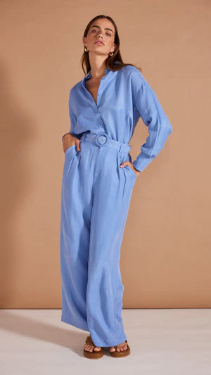 STAPLE THE LABEL-  ALIX CUPRO SHIRT.  Periwinkle