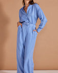 STAPLE THE LABEL- ALIX CUPRO SHIRT. Periwinkle