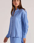 STAPLE THE LABEL- ALIX CUPRO SHIRT. Periwinkle