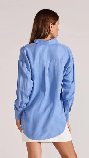 STAPLE THE LABEL-  ALIX CUPRO SHIRT.  Periwinkle