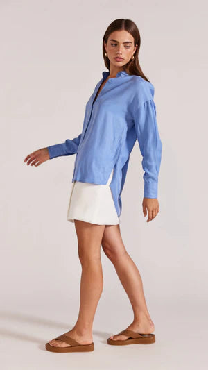 STAPLE THE LABEL-  ALIX CUPRO SHIRT.  Periwinkle