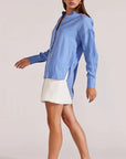 STAPLE THE LABEL- ALIX CUPRO SHIRT. Periwinkle