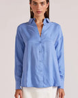 STAPLE THE LABEL- ALIX CUPRO SHIRT. Periwinkle