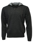 ANSETT GOLD - Luxury Wool Cashmere Half Zip Knit - Graphite
