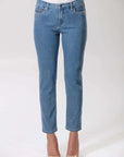 CORFU-AUDREY LAGOON BLUE WASH STRETCH DENIM JEANS