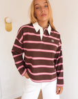 ALL ABOUT EVE - Avery Rugby Top - Brown