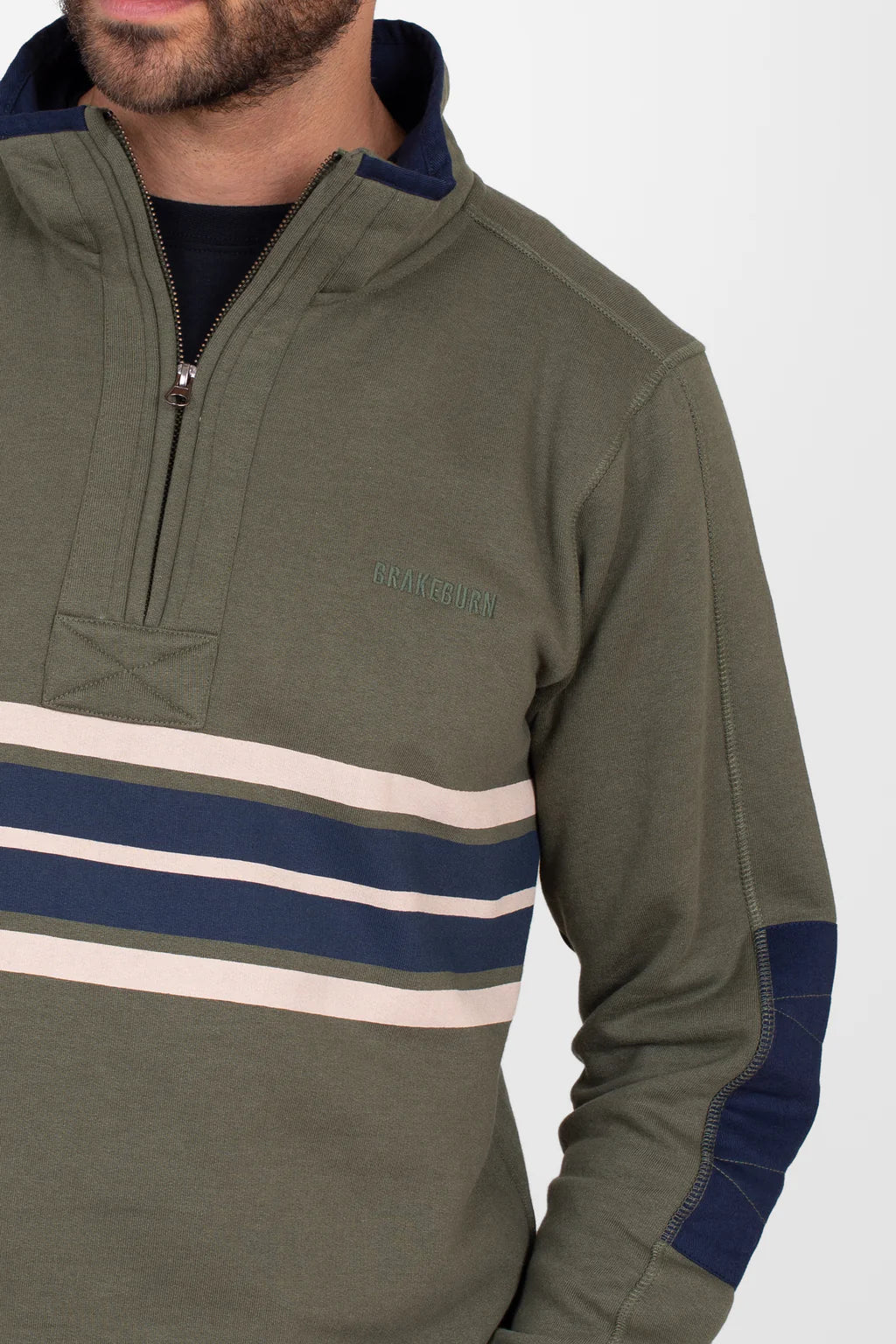 BRAKEBURN-  1/4 Zip Sweat-  Green