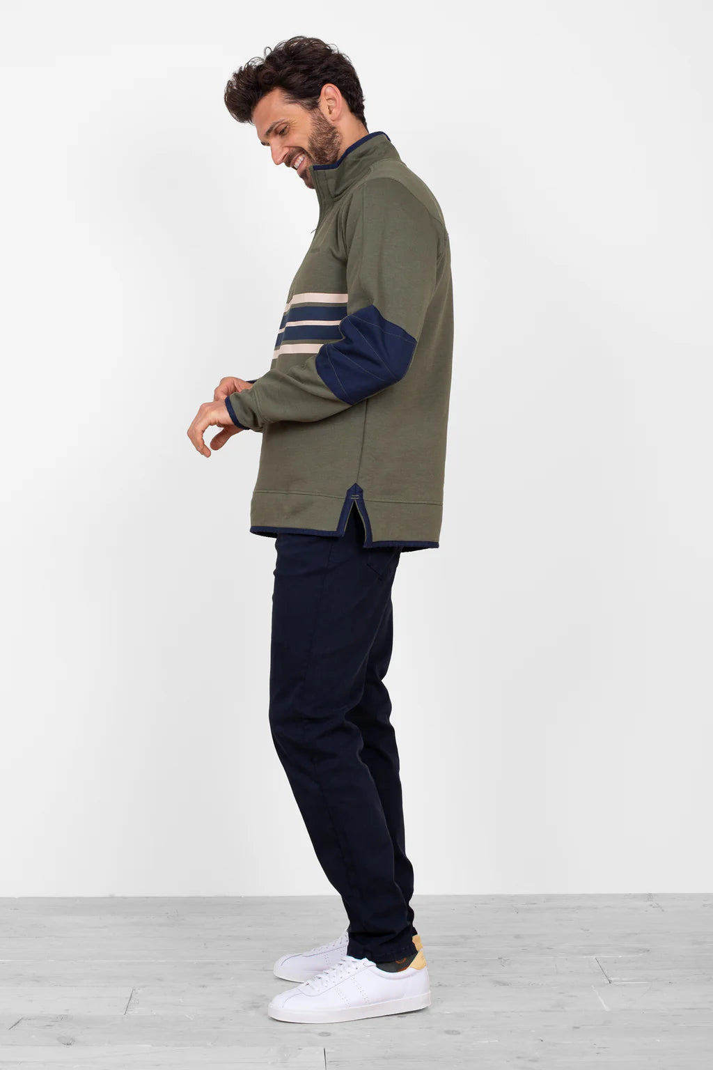 BRAKEBURN-  1/4 Zip Sweat-  Green