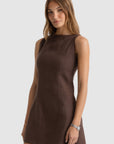 ORTC - Bridie Linen Mini Dress - Carob