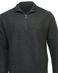 BRIDGEPORT - Knitted Half Zip Top - Moss