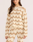 MINK PINK BROOKE CROCHET WAVE SWEATER