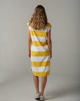 CLOTH PAPER SCISSORS -  Stripe Muscle Dress.  White/ Daffodil