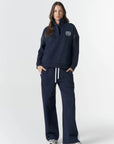 GOONDIWINDI - Off Track 1/2 Zip Sweater - Parisian Navy/White