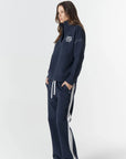 GOONDIWINDI - Off Track 1/2 Zip Sweater - Parisian Navy/White