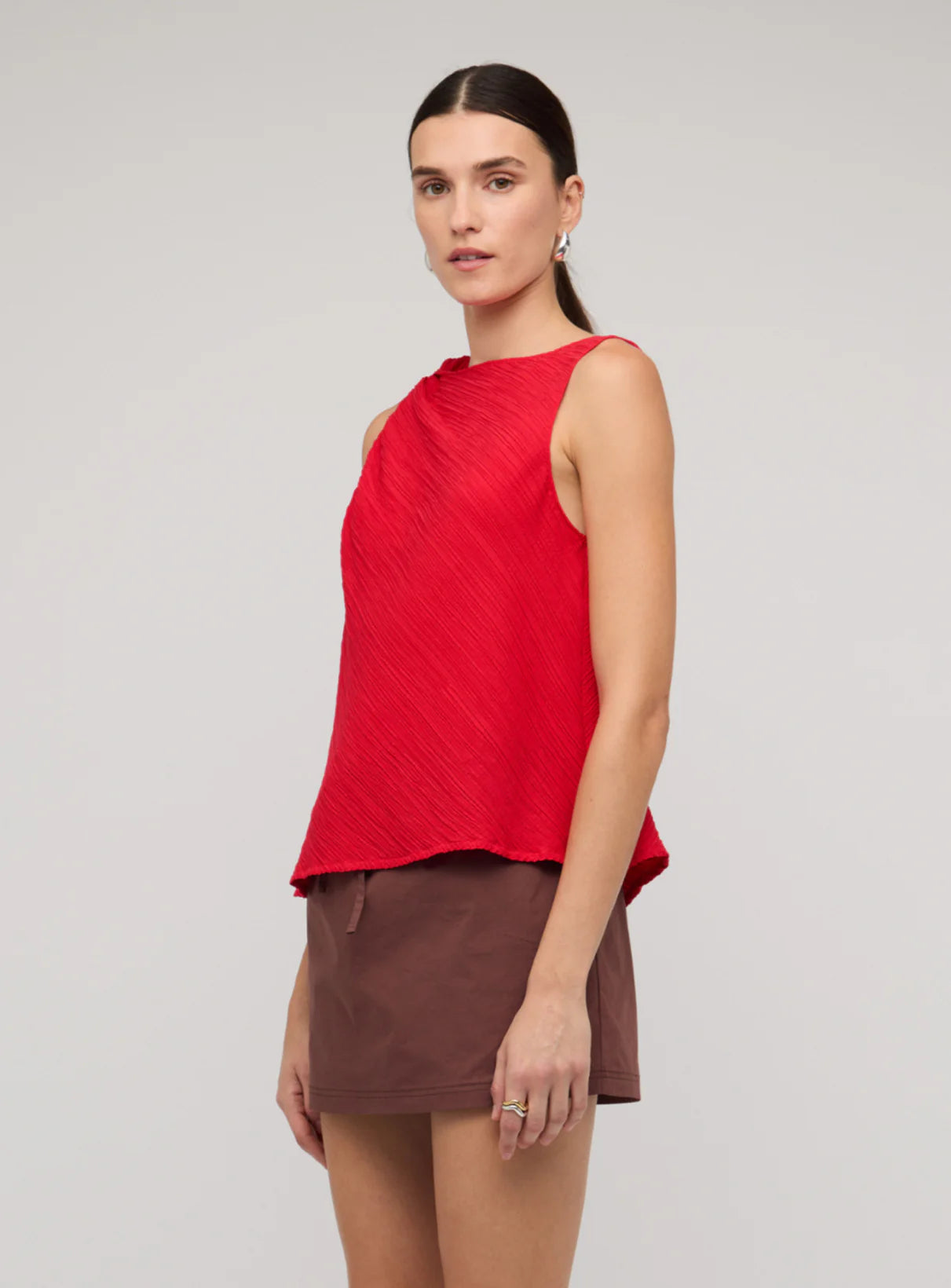 STAPLE THE LABEL - Amira Twist Top.  Red