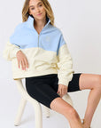 CARTEL AND WILLOW- Darcy 1/4 Zip Sweater - Ice Blue