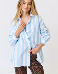 CARTEL AND WILLOW- Adalyn Shirt - Ice Blue Stripe