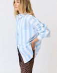 CARTEL AND WILLOW- Adalyn Shirt - Ice Blue Stripe