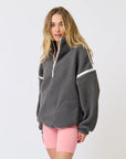 CARTEL AND WILLOW- Didi Pullover. Charcoal/White