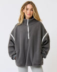 CARTEL AND WILLOW- Didi Pullover. Charcoal/White