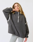 CARTEL AND WILLOW- Didi Pullover. Charcoal/White