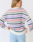 CARTEL AND WILLOW - Lola Stripe Knit - Rainbow Mist