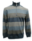 BACK BAY Mens Block Stripe 1/2 Zip Sweater.  Clay