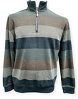BACK BAY Mens Block Stripe 1/2 Zip Sweater.  Clay