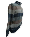 BACK BAY Mens Block Stripe 1/2 Zip Sweater.  Clay