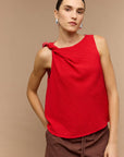 STAPLE THE LABEL - Amira Twist Top.  Red