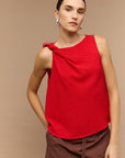 STAPLE THE LABEL - Amira Twist Top.  Red