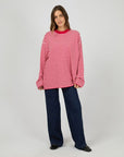 ALL ABOUT EVE - Paloma Stripe Long Tee - Red