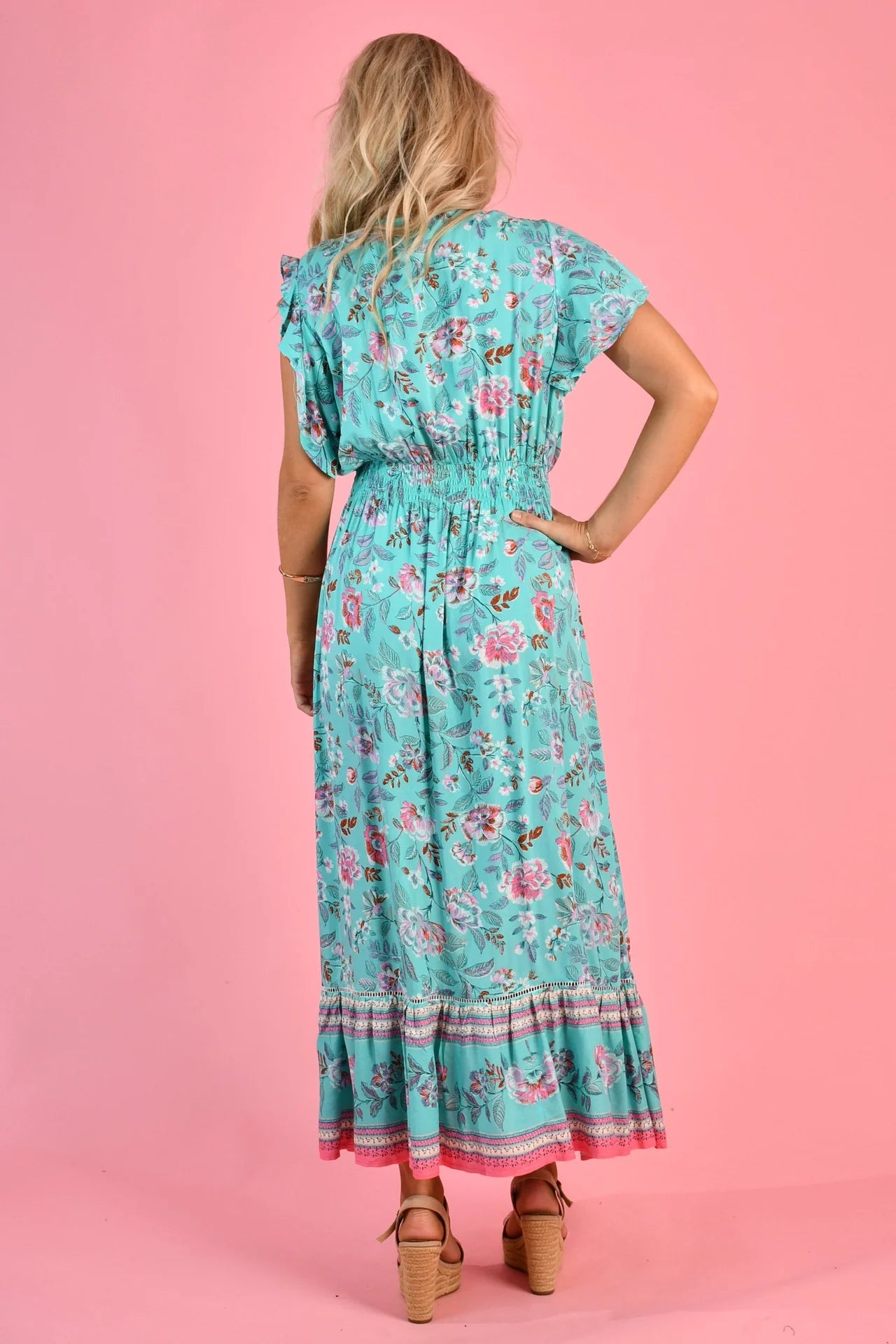 JAR OF HEARTS- Gigi Maxi Dress.  Bubblegum Roses
