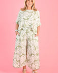 GO GIRL - Sydney Wide Leg Pant - Seashell Sage