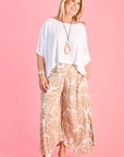 GO GIRL - Sydney Wide Leg Pant - Seashell Natural