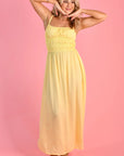 GO GIRL-  SUMMER MAXI DRESS - SOFT YELLOW