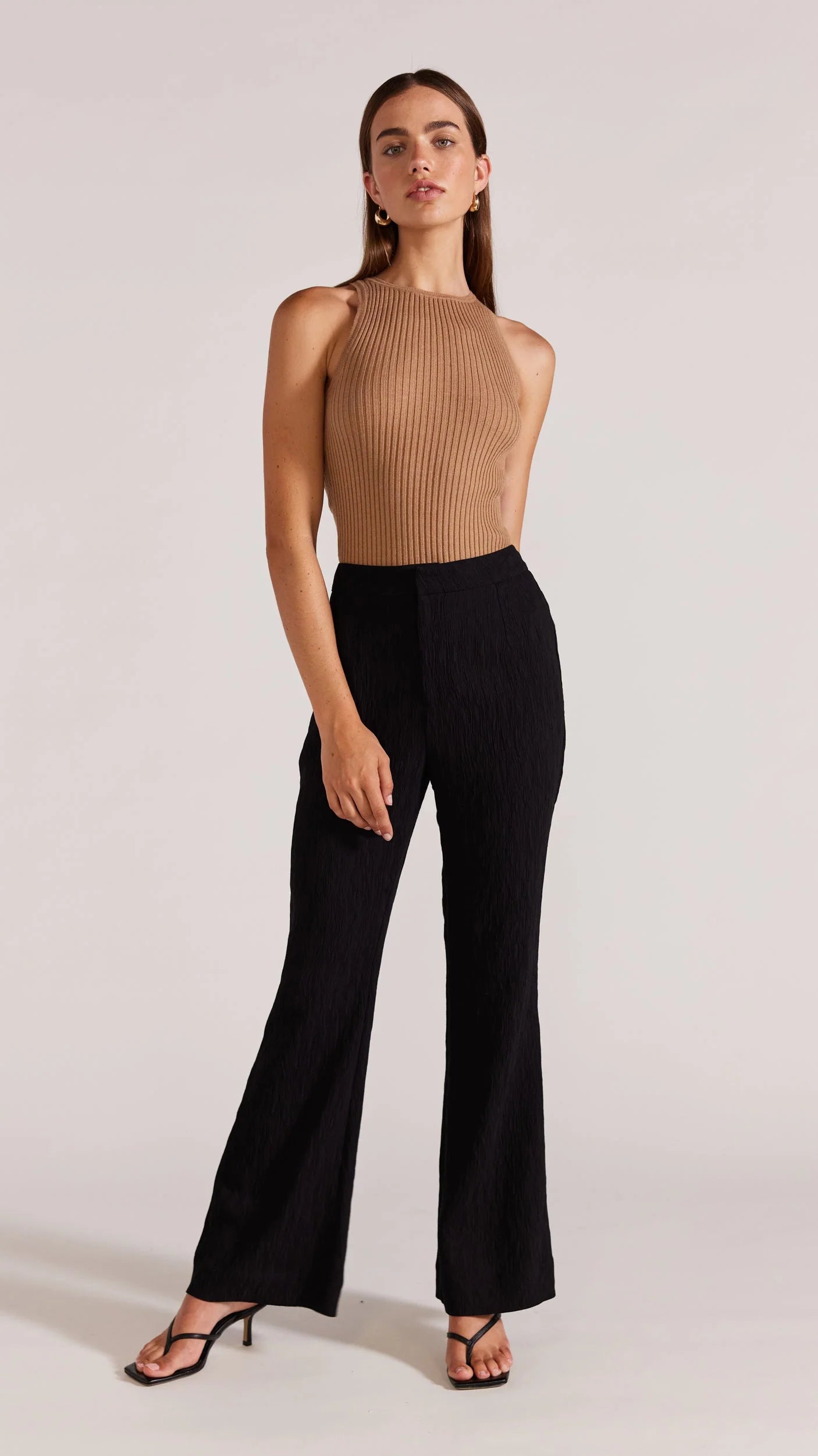 STAPLE THE LABEL-  EDNA KNIT TANK MOCHA