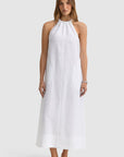 ORTC - Luna Linen Halter Dress Full Length - White